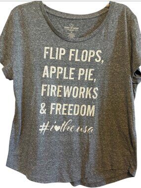 State Of Mine Gray Great Graphic 4th of July T-shirt Size XL